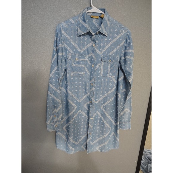 Wrangler Button Down Shirt Dress Women's Small Western Rodeo - Picture 1 of 7